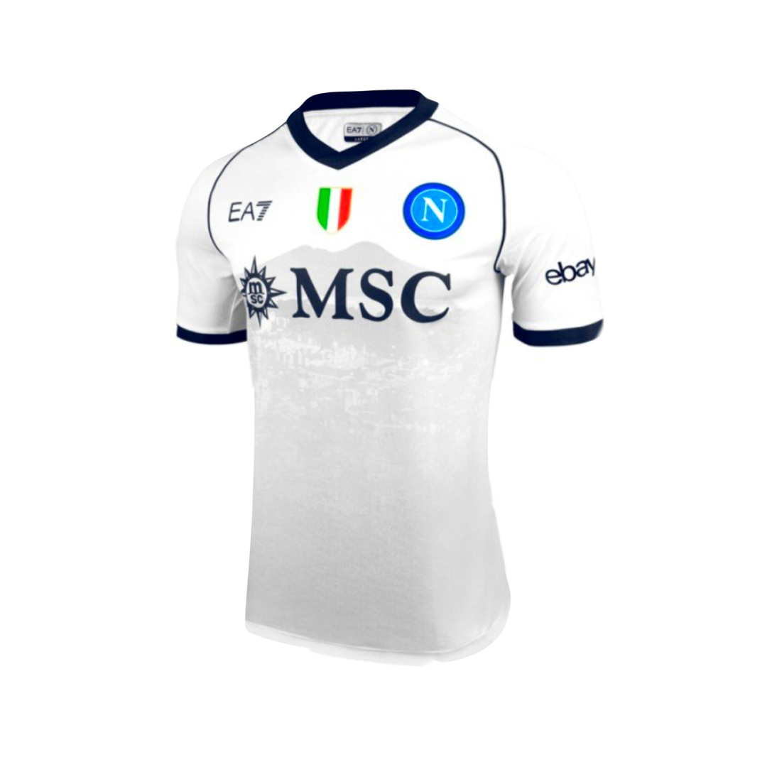 Napoli FC 2023/24 Season EA7 Pompeii Away Authentic Soccer Jersey - (Custom) White