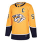 Nashville Predators Roman Josi Authentic Adidas NHL Premier Player Jersey - Home Gold