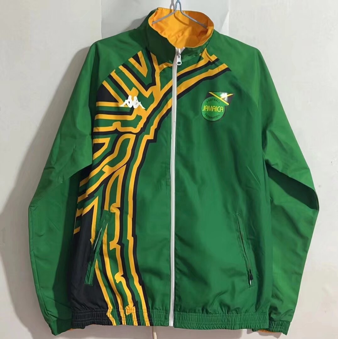 Jamaica National Team Kappa Revers-able Windbreaker Jacket - Green & Gold