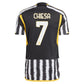 Federico Chiesa Juventus Home 2023/24 Soccer Season On-Field Authentic Adidas Player Version Jersey - Black White & Gold