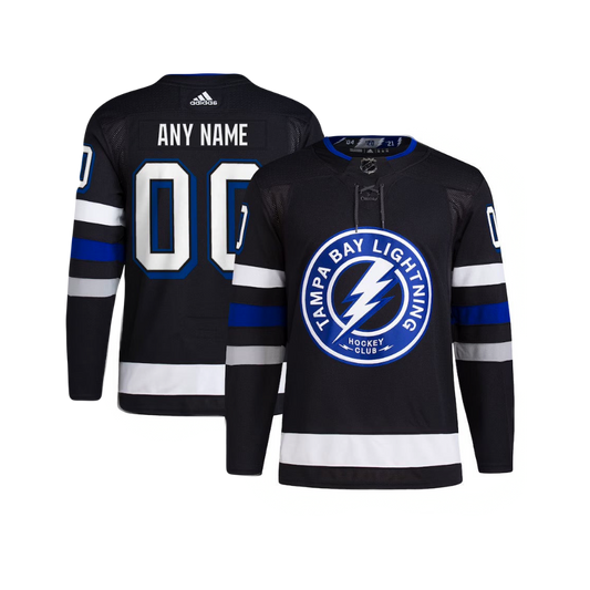 CUSTOM Tampa Bay Lightning 2024 NHL Alternate Authentic Adidas Premier Player Jersey - Black (ANY NAME)