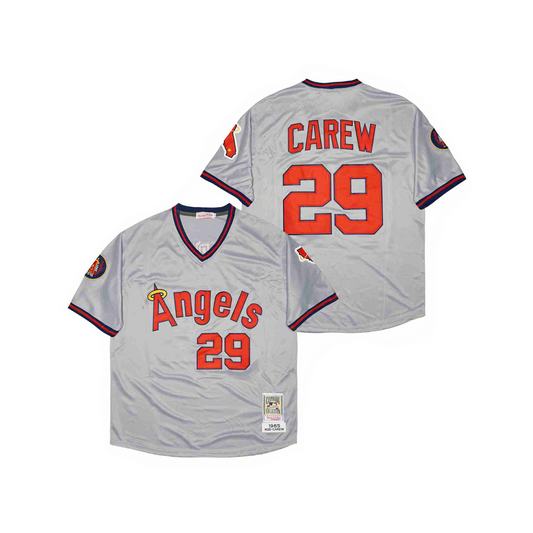 Rod Carew Los Angeles Angels 1982 MLB Mitchell Ness Cooperstown Classic Jersey - Gray
