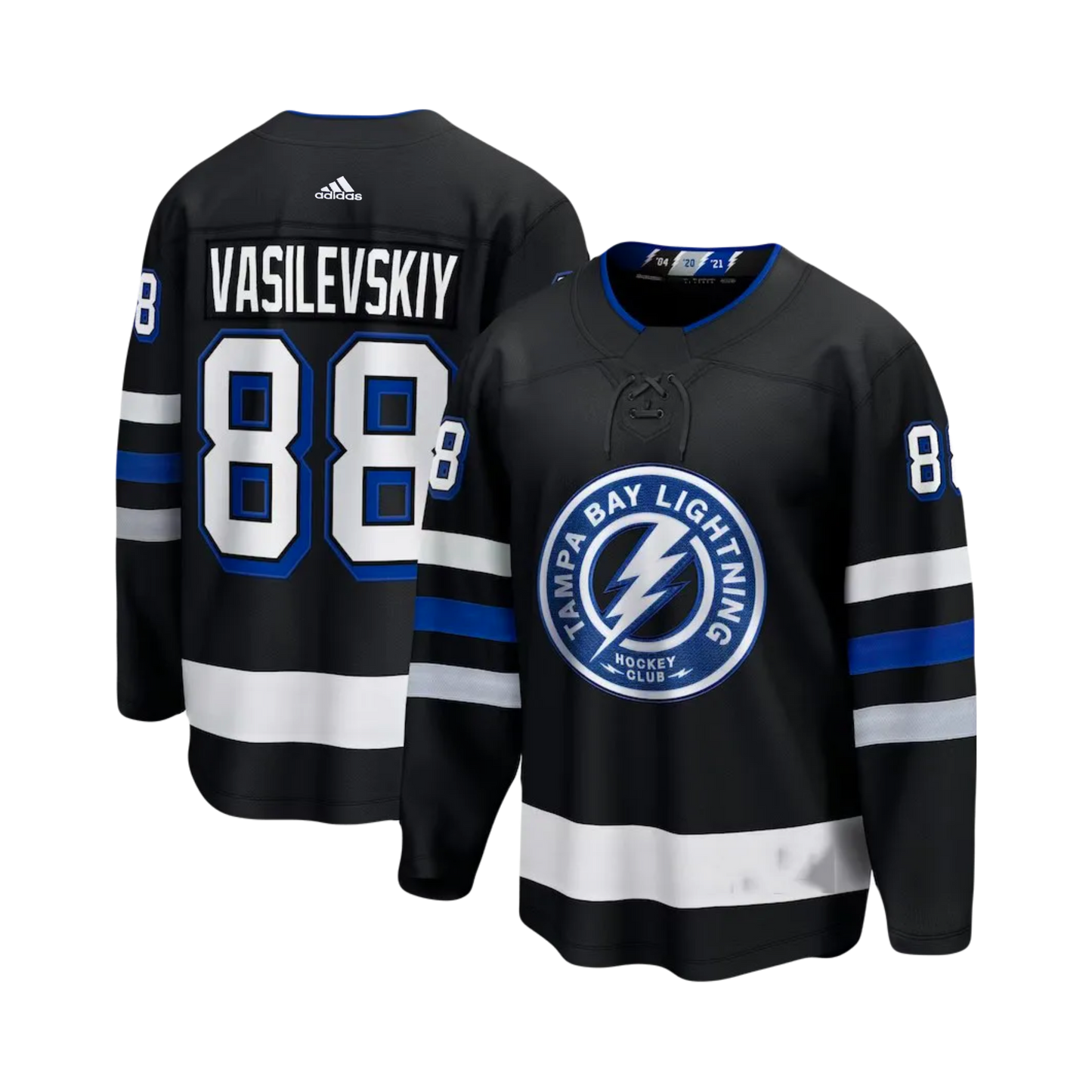 Tampa Bay Lightning Andrei Vasilevskiy 2024 NHL Adidas Alternate Black Breakaway Jersey