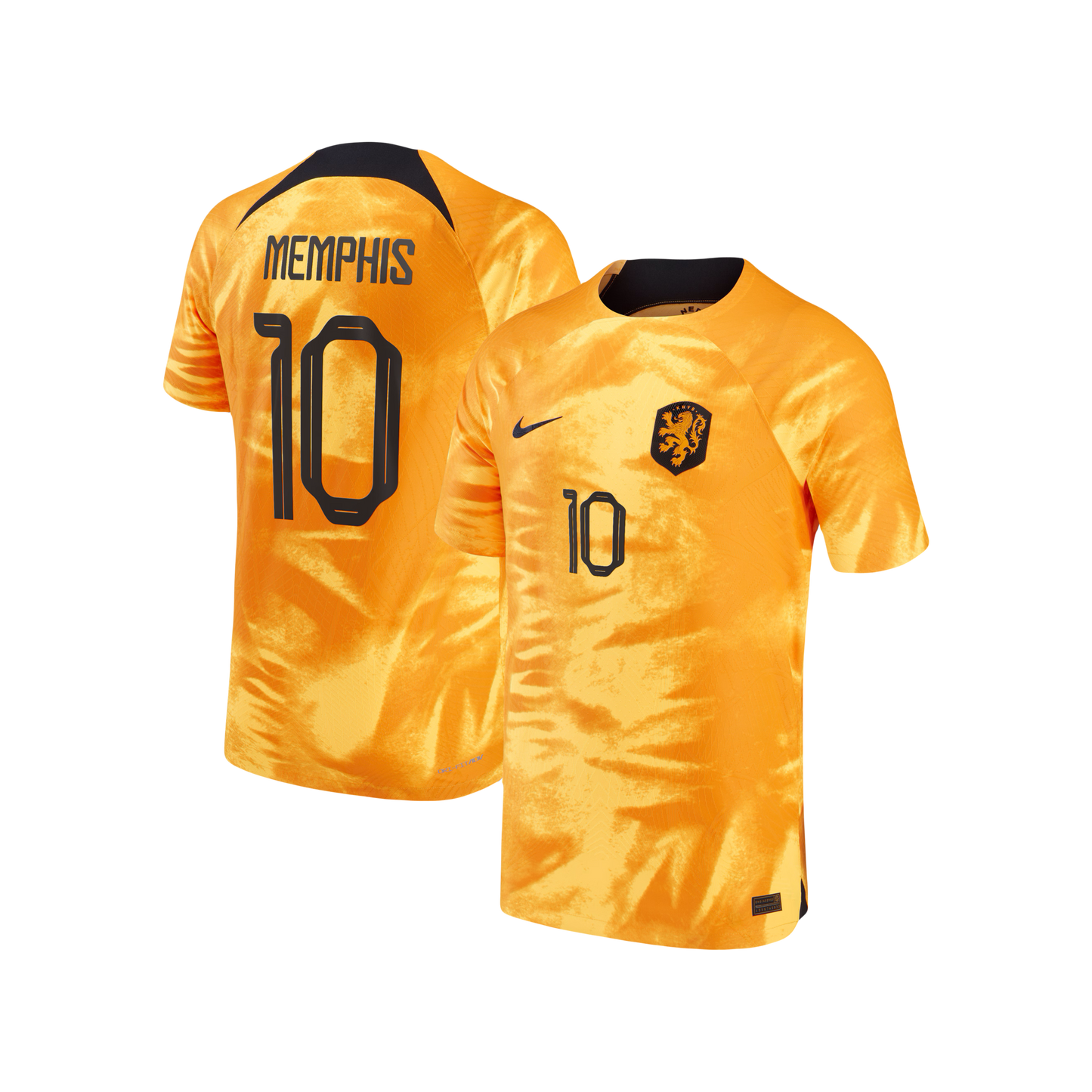 Memphis Depay Holland Netherlands National Team 2022 Home Kit Authentic Nike Jersey - Orange Velvet