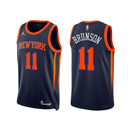 Jalen Brunson New York Knicks 2022/23 Nike Statement Edition NBA Swingman Jersey - Dark Blue