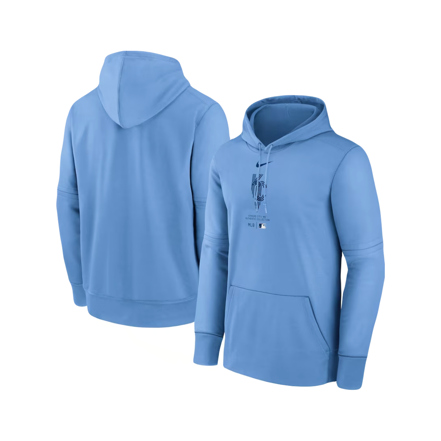 Kansas City Royals MLB City Connect Nike Therma Performance Pullover Hoodie - Baby Blue