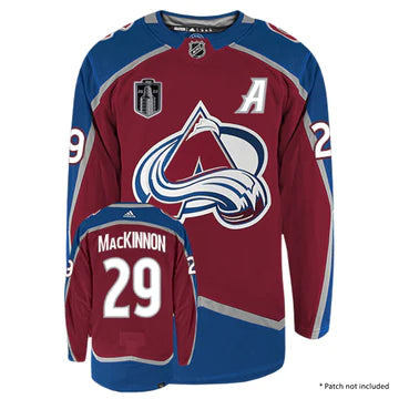 Colorado Avalanche Nathan MacKinnon Adidas NHL Stanley Cup Final Patch Home Jersey