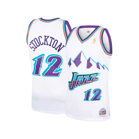 Utah Jazz John Stockton 1996/97 Mitchell & Ness NBA Hardwood Classic White Swingman Jersey