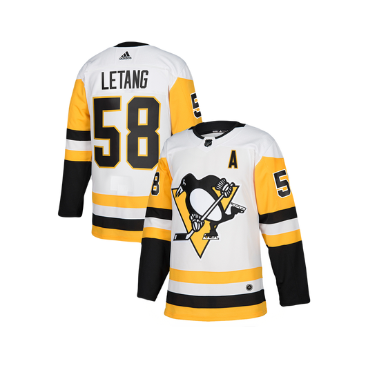 Pittsburgh Penguins Kris Letang 2024 White Away Adidas NHL Breakaway Player Jersey