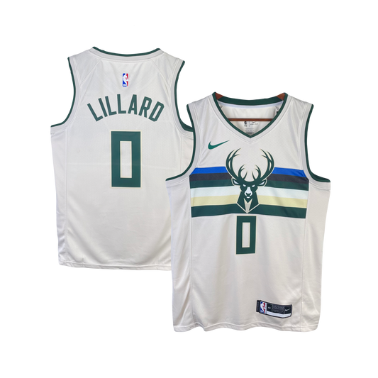 Milwaukee Bucks Damian Lillard Alternate Cream Nike NBA Swingman Jersey