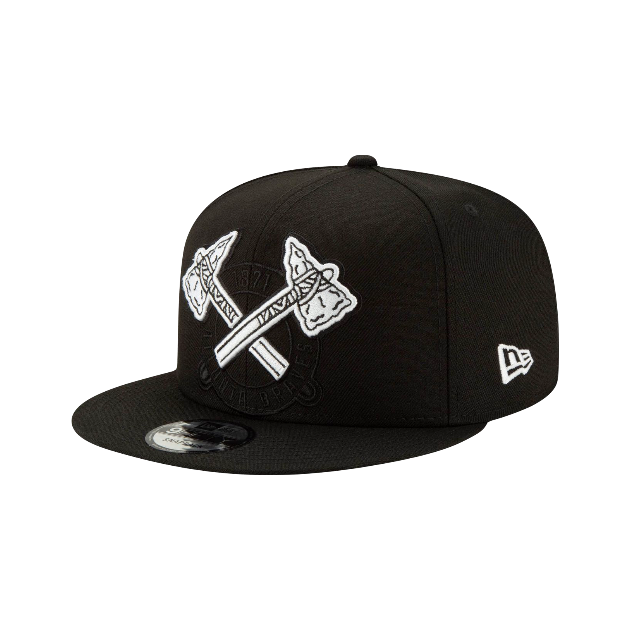 Atlanta Braves New Era MLB Statement Snapback Hat - Black & White