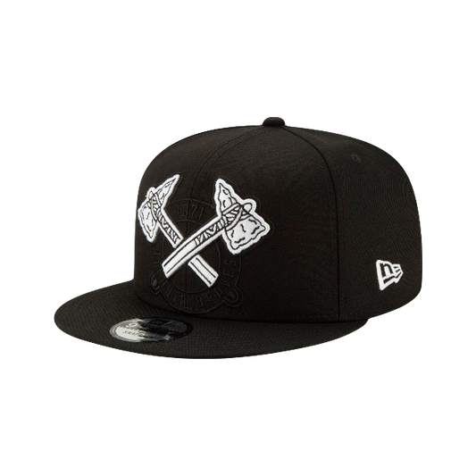 Atlanta Braves New Era MLB Statement Snapback Hat - Black & White