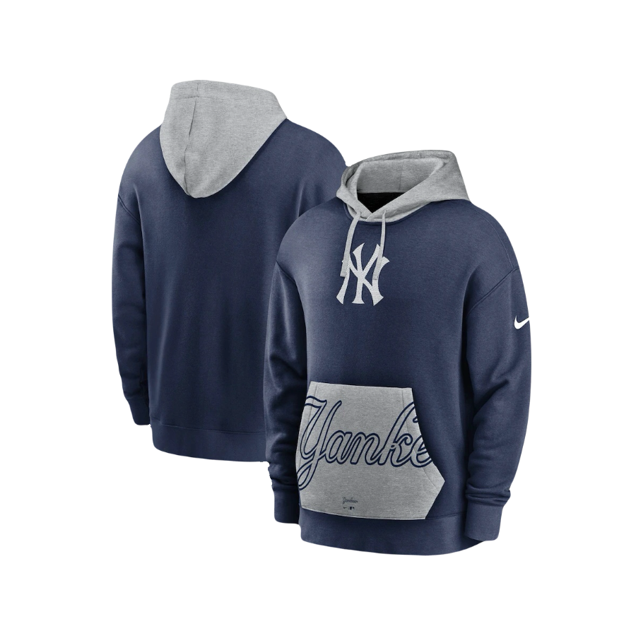 New York Yankees Nike Navy Gray Heritage Tradition Hoodie