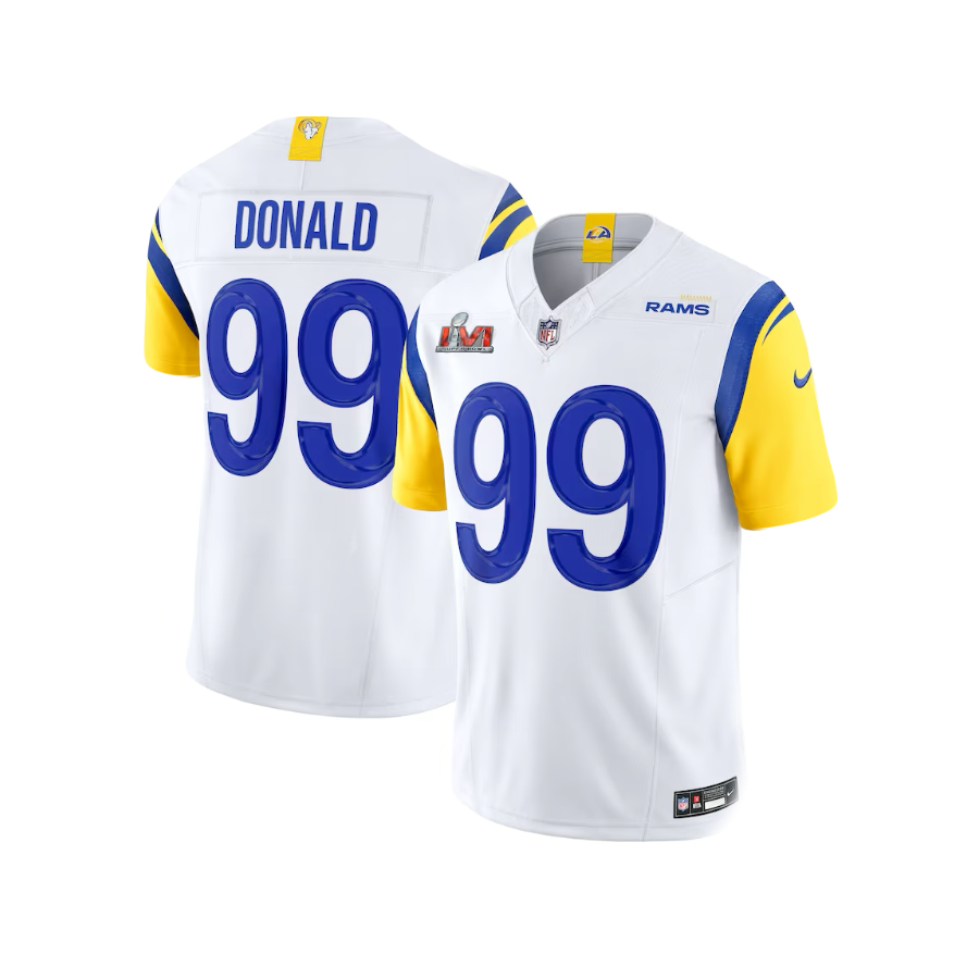 Aaron Donald Los Angeles Rams Super Bowl LVI NFL Nike Vapor F.U.S.E. Limited Away Jersey - White