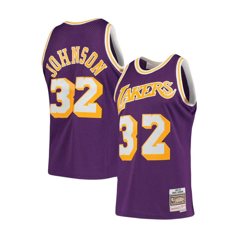 Los Angeles Lakers Magic Johnson Mitchell & Ness 1984/85 NBA Hardwood Classics Jersey - Purple