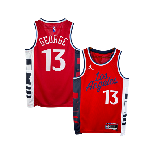 Los Angeles Clippers Paul George 2024/25 Official New Nike Statement Edition NBA Swingman Jersey- Red