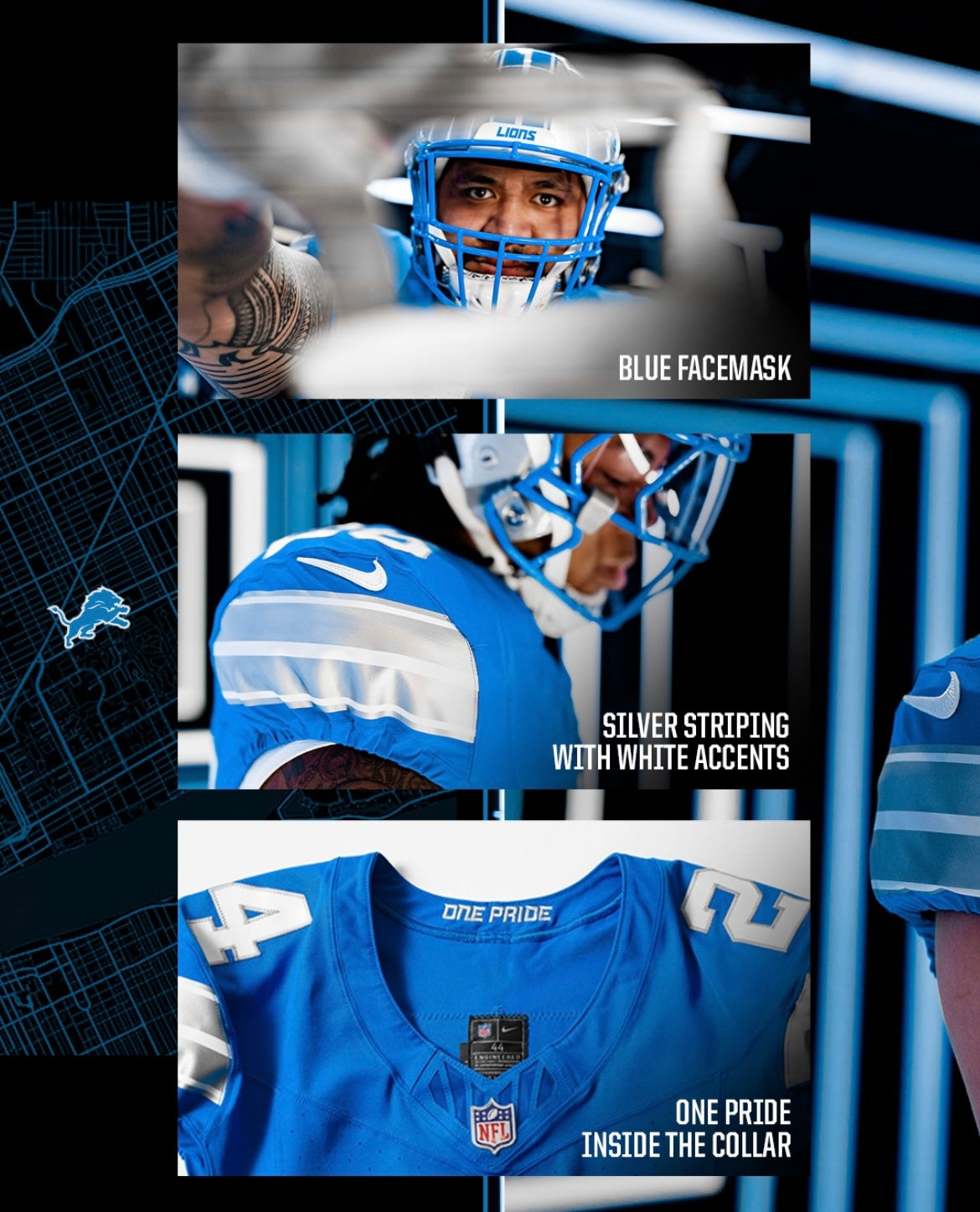 Barry Sanders Brown Detroit Lions 2024/25 New NFL F.U.S.E. Style Nike Legends Limited Home Jersey - Honolulu Blue