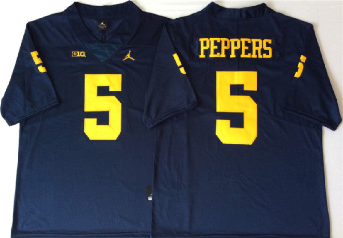 Jabrill Peppers NCAA Michigan Wolverines Jordan Brand Campus Legends Home Jersey - Navy