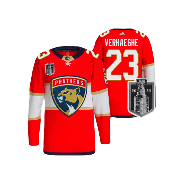 Florida Panthers Carter Verhaeghe 2023 NHL Stanley Cup Finals Patch Premier Player Jersey - Red