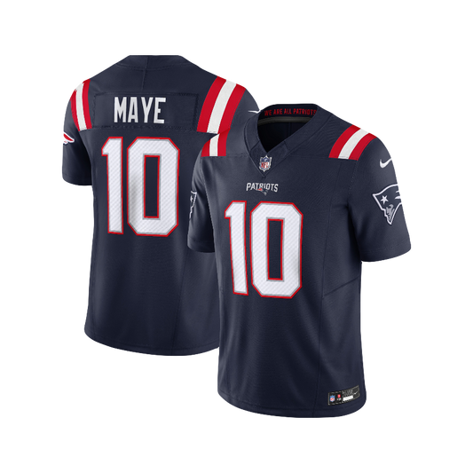 Drake Maye New England Patriots NFL F.U.S.E Style Nike Vapor Limited Home Jersey - Navy