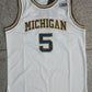 Jalen Rose Michigan Wolverines ‘Fab Five’ 1992/93 NCAA College Basketball Campus Legend White Jersey