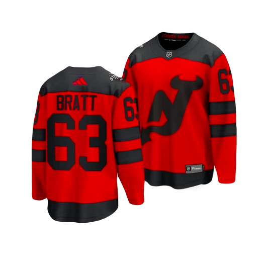 Jesper Bratt New Jersey Devils 2024 NHL Stadium Series Adidas Premier Player Jersey - Red
