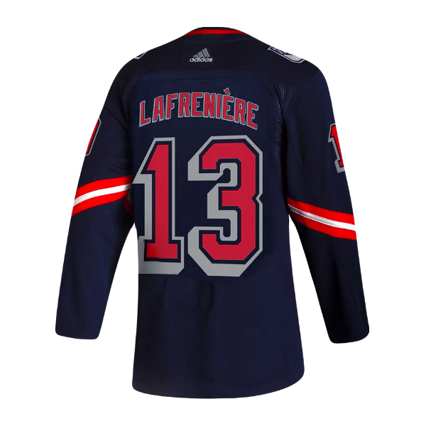 Alexis Lafrenière New York Rangers 2020/21 Rare Rookie Reverse Retro Authentic Adidas Premier Player Jersey - Navy