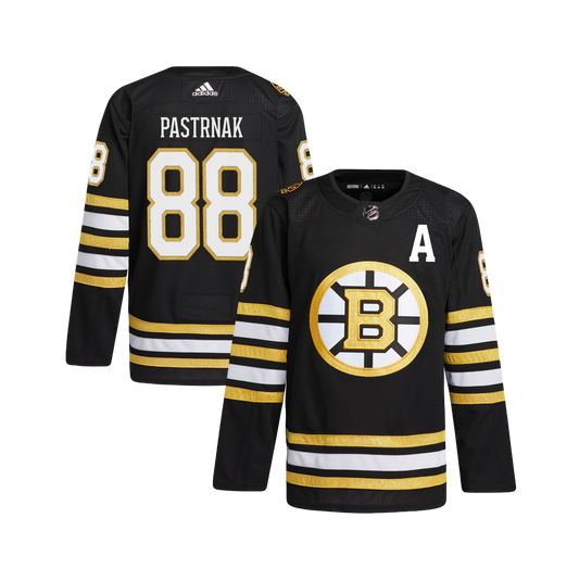 David Pastrnak Boston Bruins  NHL 100th Anniversary Authentic Adidas Premier Player Home Jersey - Black