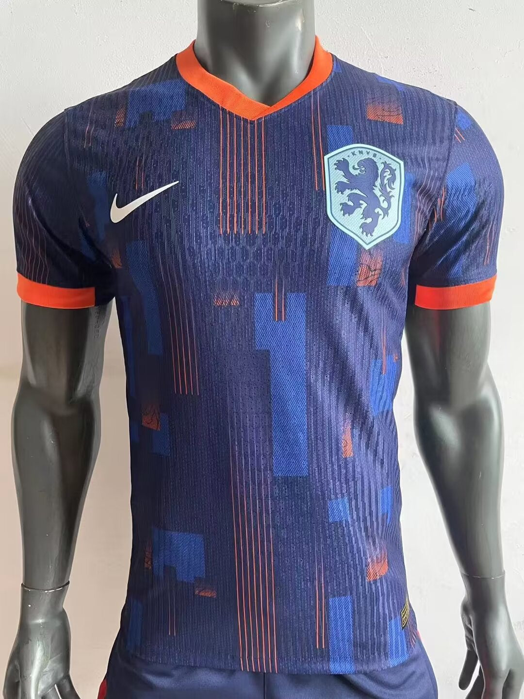 Memphis Depay Holland Netherlands National Team 2024 Away Kit Authentic On-Field Nike Player Version Jersey - Navy Blue