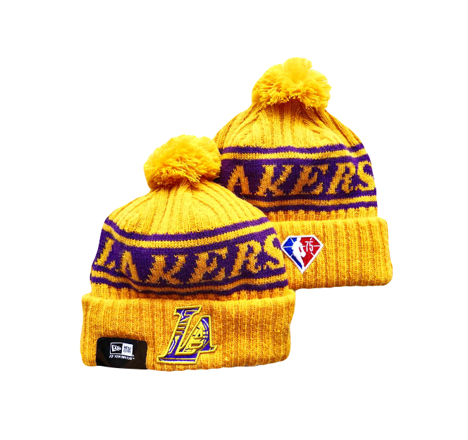 Los Angeles Lakers 75th Year New Era Knit Beanie - Gold