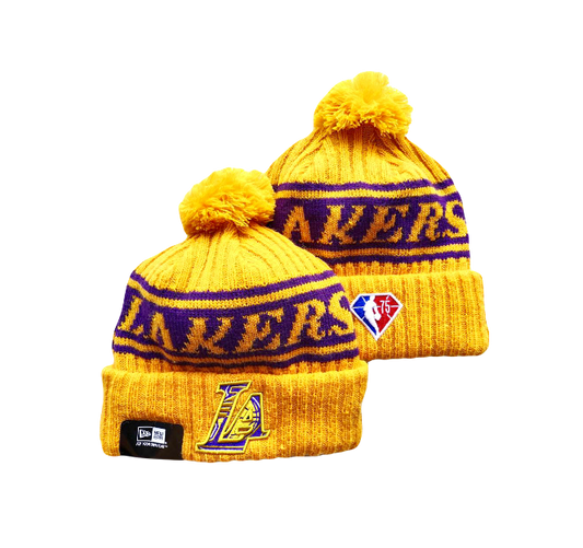Los Angeles Lakers 75th Year New Era Knit Beanie - Gold