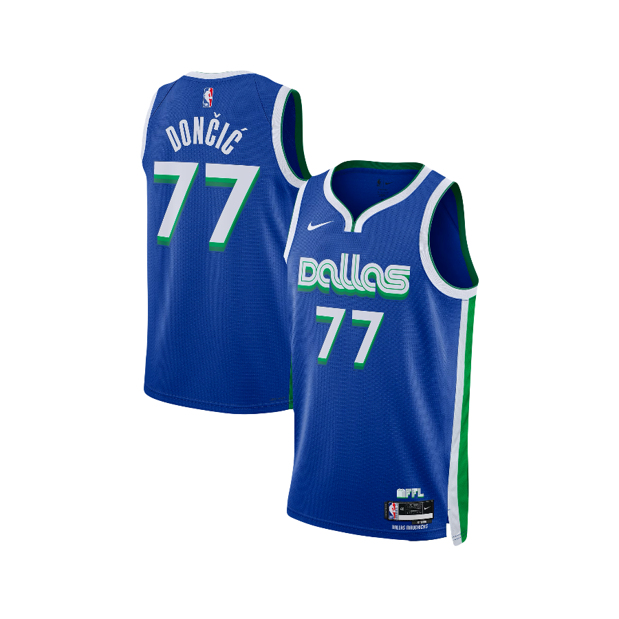 Luka Dončić Dallas Mavericks 2022/23 Nike City Edition NBA Swingman Jersey - Blue & Green