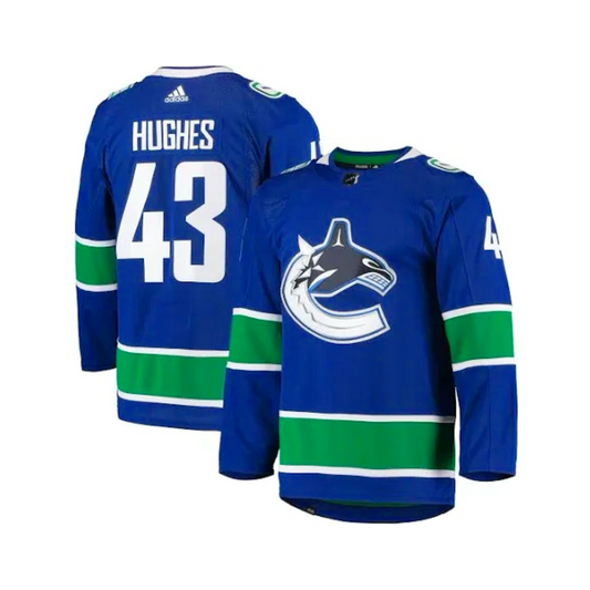 Vancouver Canucks Quinn Hughes Adidas NHL Premier Player Home Jersey - Blue