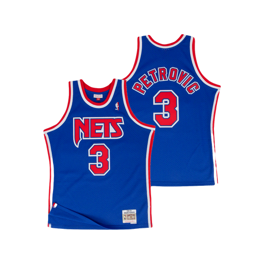 New Jersey ‘Brooklyn’ Nets Dražen Petrović 1992 Blue Mitchell & Ness NBA Hardwood Classic Swingman Jersey