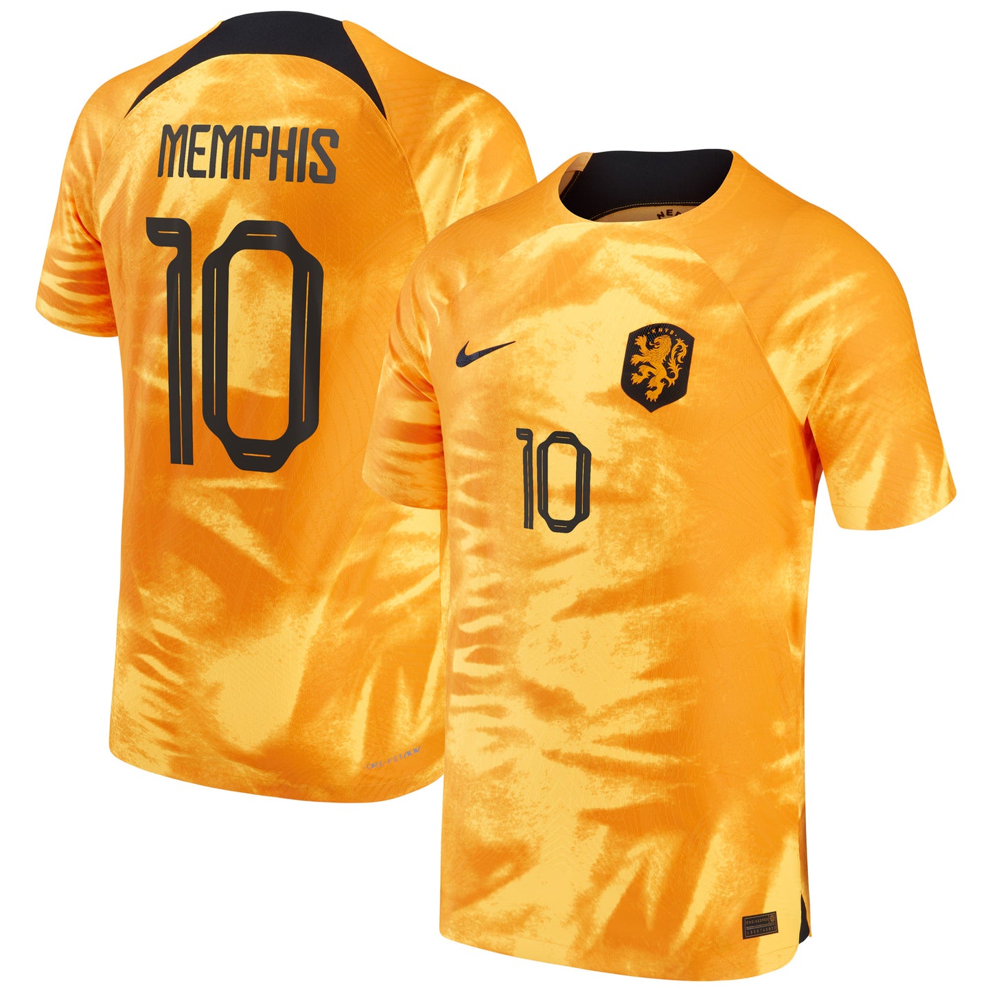 Memphis Depay Holland Netherlands National Team 2022 Home Kit Authentic Nike Jersey - Orange Velvet