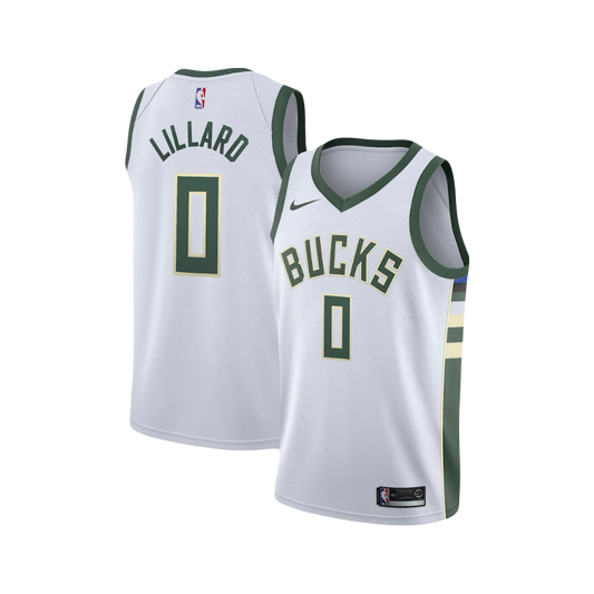 Milwaukee Bucks Damian Lillard Nike NBA Swingman Jersey -  Association Edition