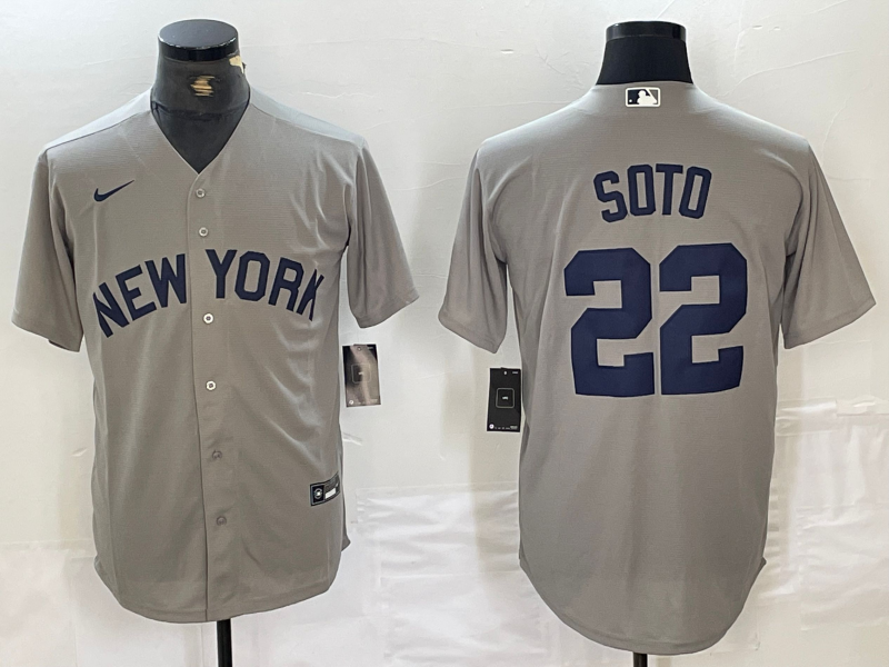 New York Yankees Juan Soto MLB 2024/25 Official Nike Road Jersey - Gray
