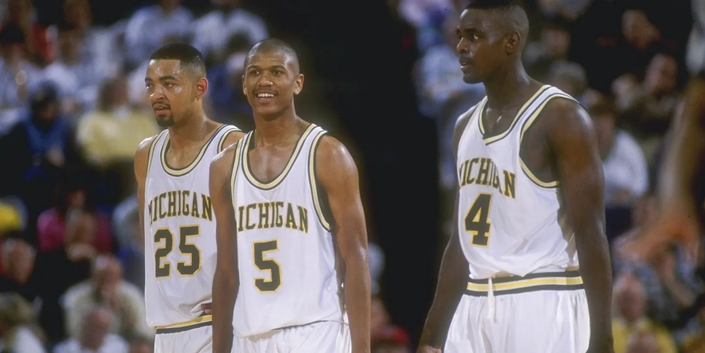 Jalen Rose Michigan Wolverines ‘Fab Five’ 1992/93 NCAA College Basketball Campus Legend White Jersey