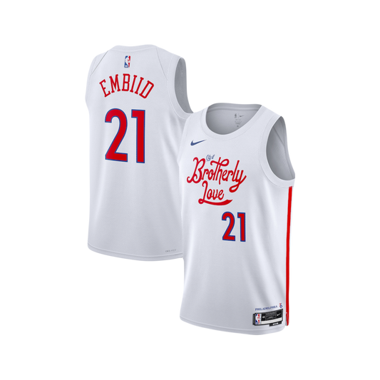 Joel Embiid Philadelphia 76ers 2022/23 Nike City Edition NBA Swingman Jersey - White