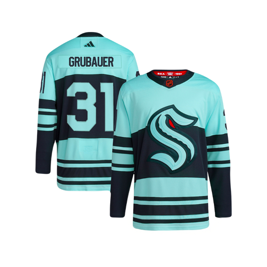 Seattle Krakken Phillip Grubauer Adidas 2024 NHL Reverse Regro Premier Player Jersey