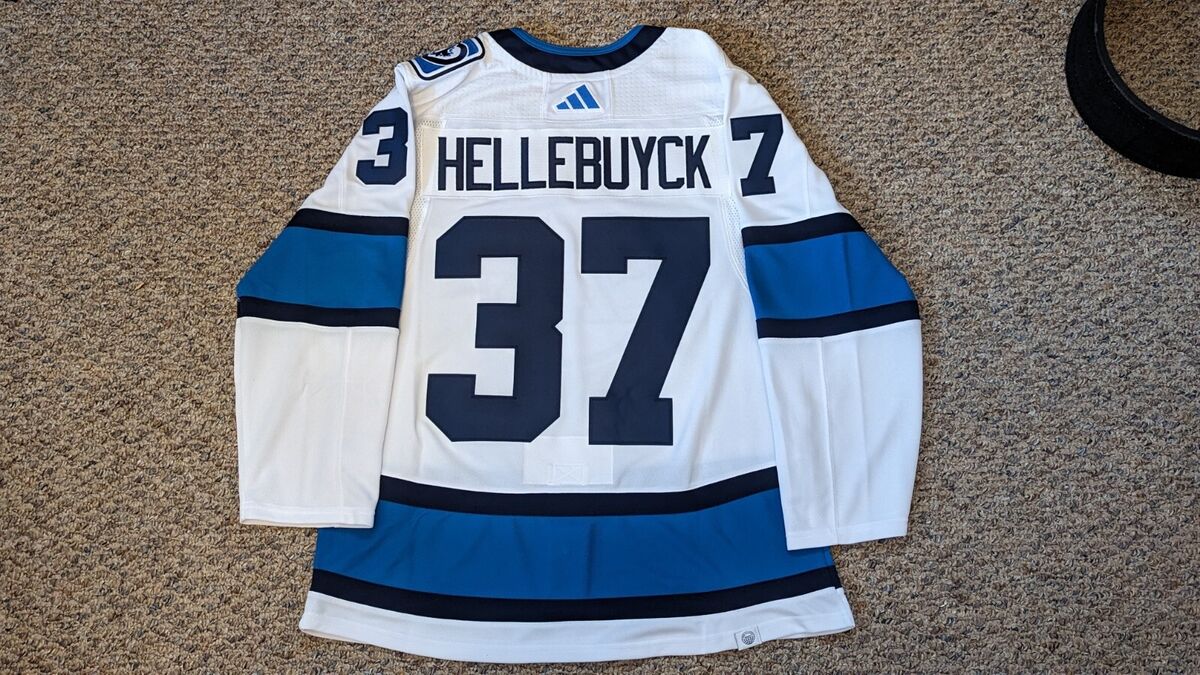 Winnipeg Jets Mark Hellebuyck 2022 Adidas Reverse Retro NHL Breakaway Premier Player Jersey