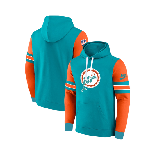 Miami Dolphins Throwback NFL Nike Pullover Hoodie