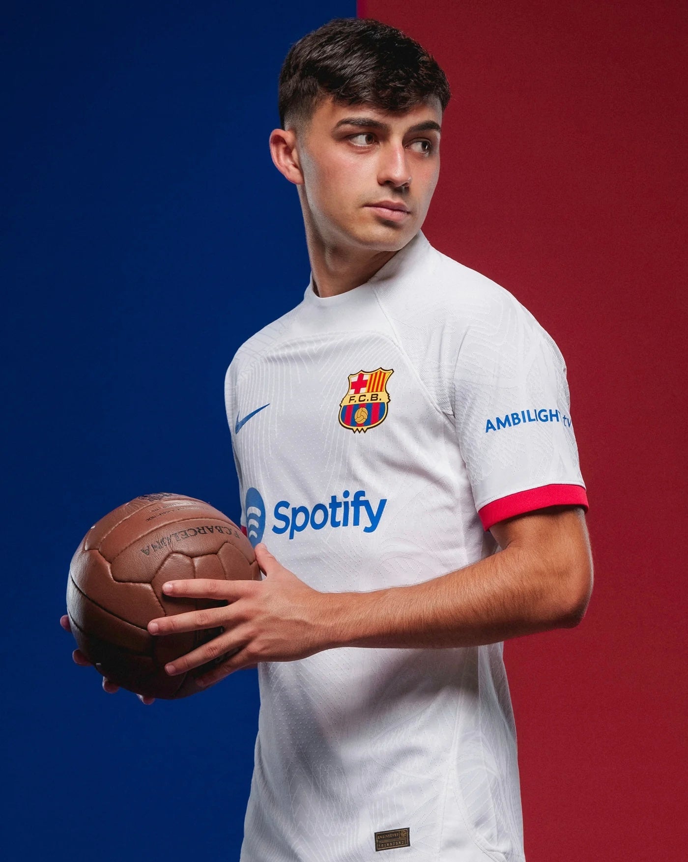 Pedri FC Barcelona 2023/24 Away Kit Nike Player Version Soccer Jersey - White