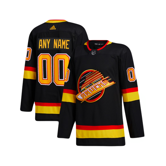 CUSTOM Vancouver Canucks NHL Authentic Adidas Reverse Retro Premier Player 90’s Jersey - Black (ANY NAME & #)