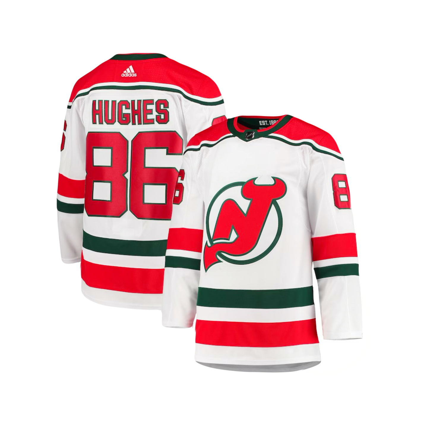 New Jersey Devils Jack Hughes Adidas NHL 2022 Heritage Breakaway Player Jersey