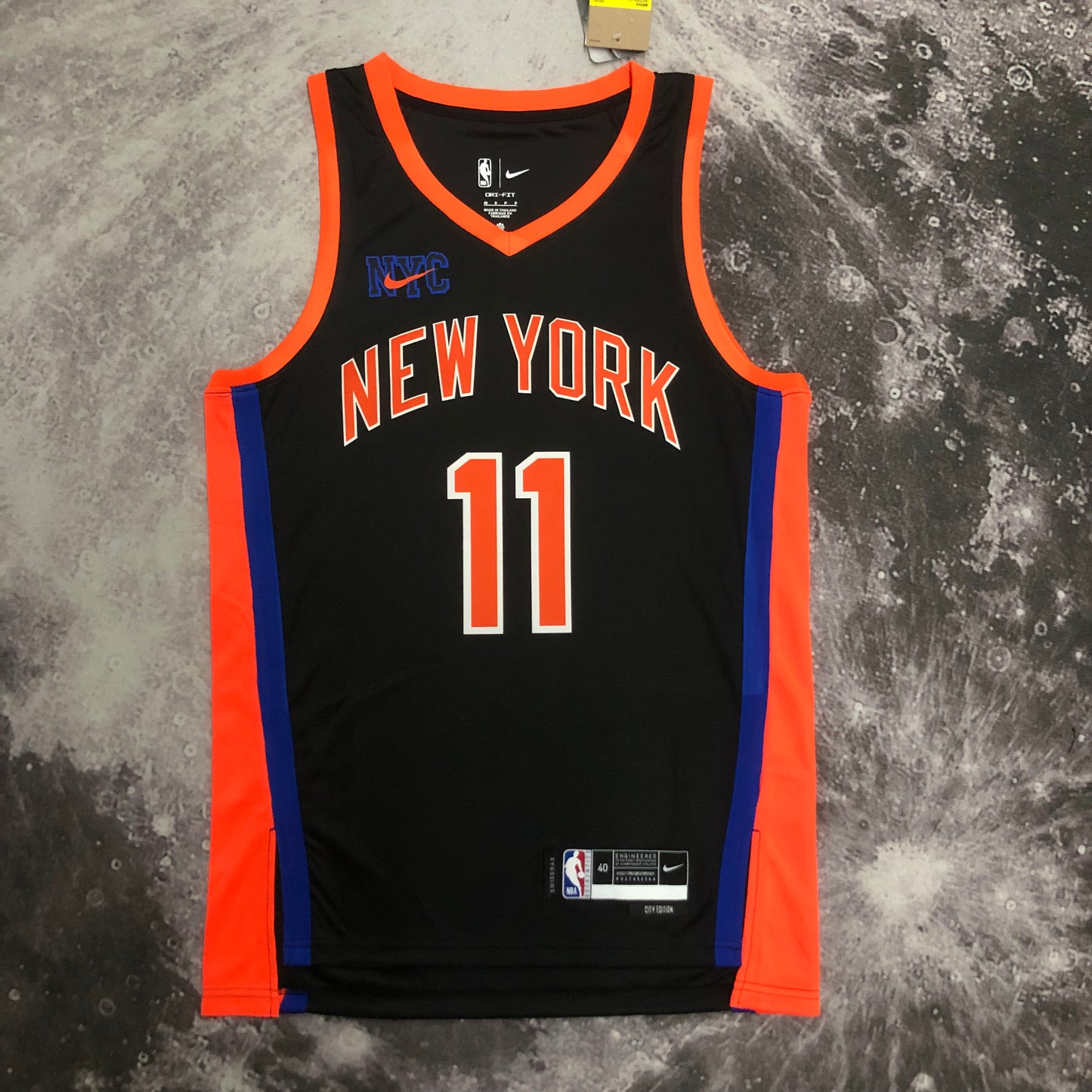Jalen Brunson New York Knicks 2022/23 Nike City Edition NBA Swingman Jersey - Black Smoke