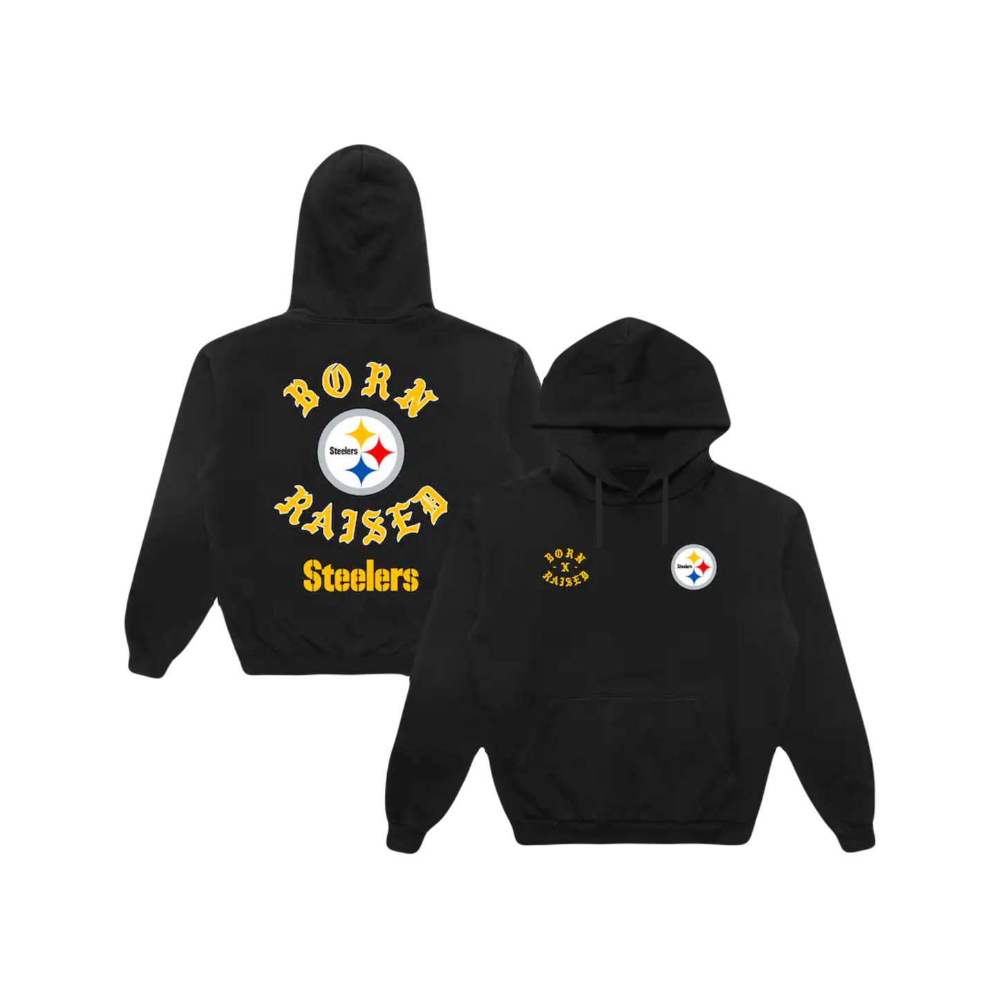 ‘Born x Raised’ Pittsburgh Steelers NFL Hoodie Jacket - Black
