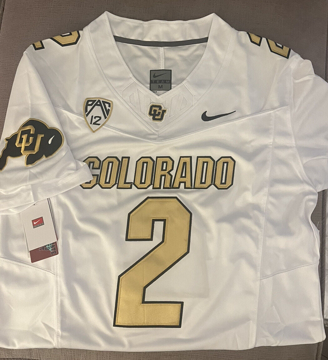 Shaduer Sanders Colorado Buffaloes Nike Alternate NCAA College Football Player Jersey - White