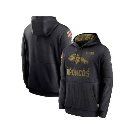 Denver Broncos NFL Black Steel Salute to Service Nike Therma-Fit Performance Pullover Hoodie