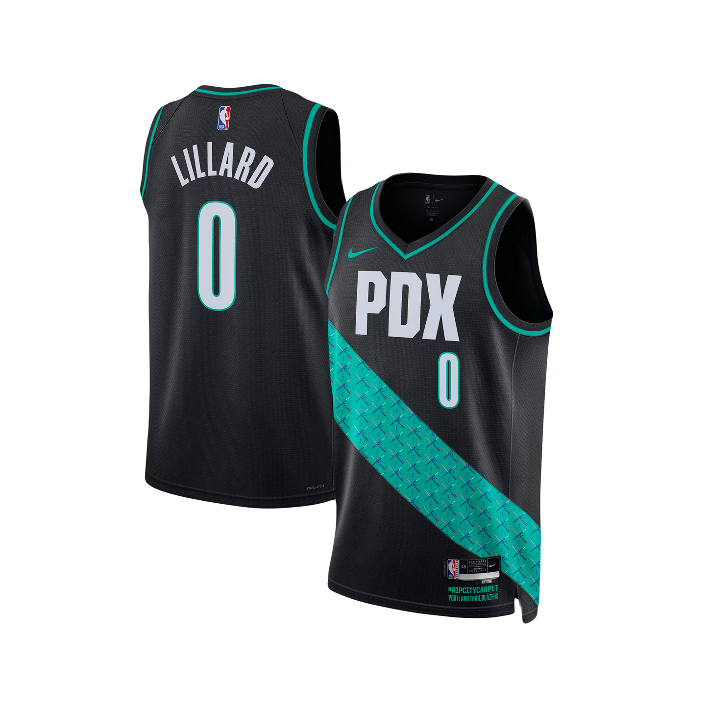 Damian Lillard Portland Trail Blazers Black & Blue 2022/23 NBA Swingman Jersey - City Edition